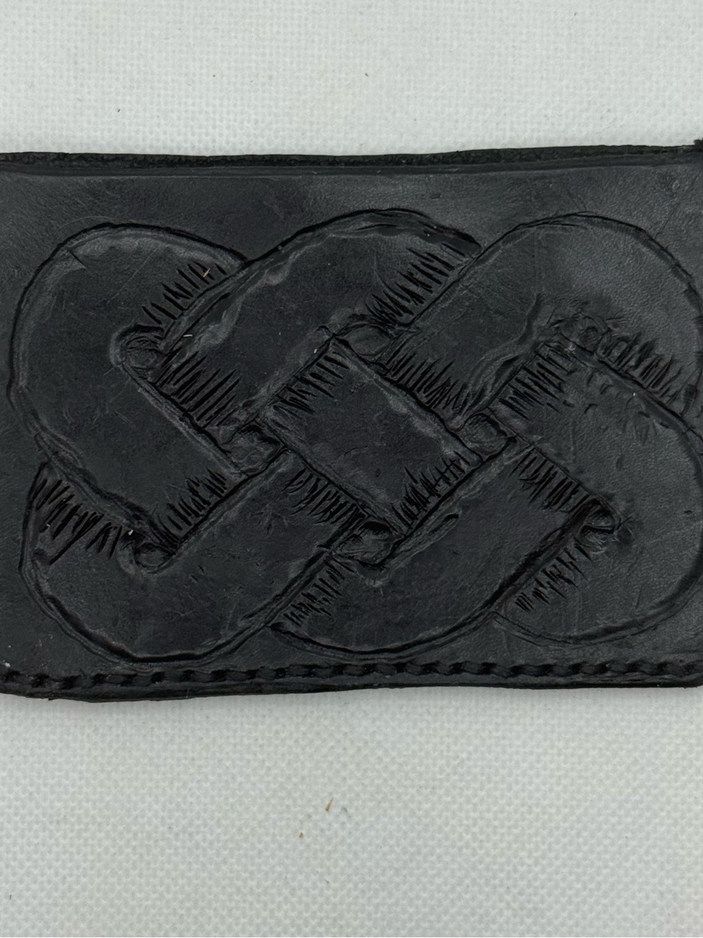 Handmade Celtic Knot Black Leather Card Holder Wallet